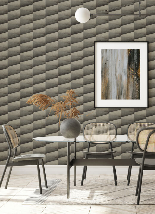 Shae Dark Grey Geo Wallpaper (Set of 2)