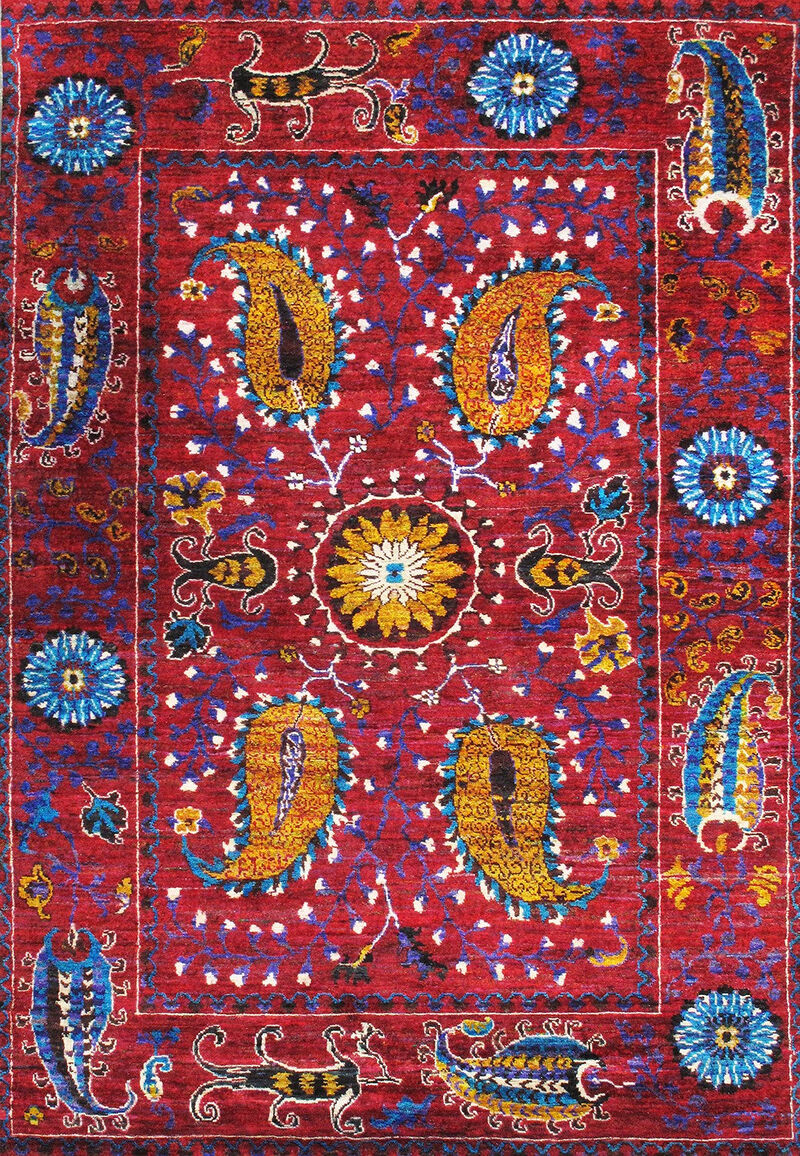 Pasargad Home Azerbaijan Hand-Knotted Sari Silk Area Rug image number 0