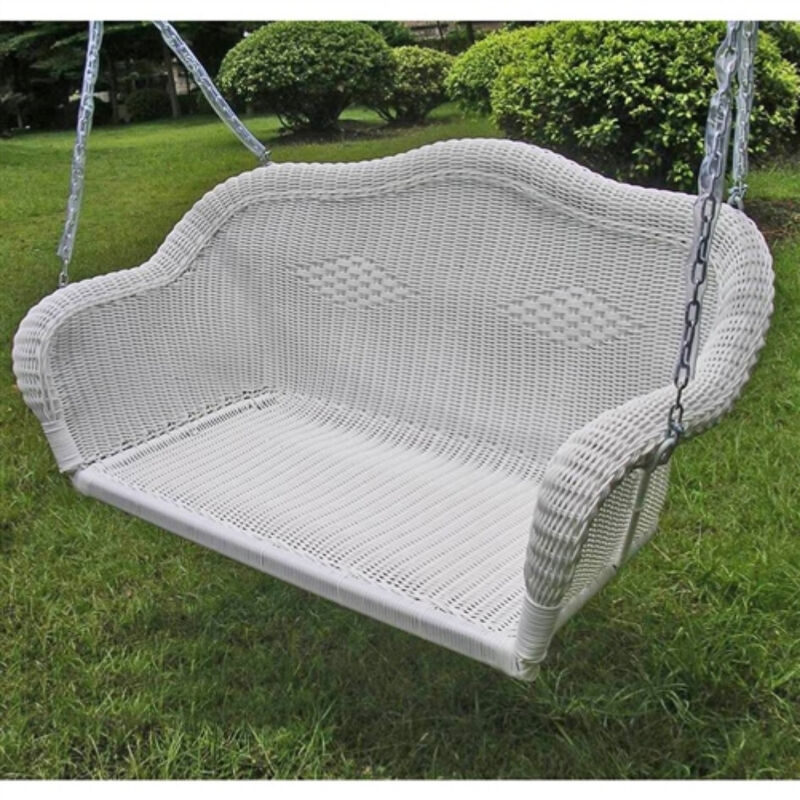 Resin Wicker Porch Swing with Hanging Chain