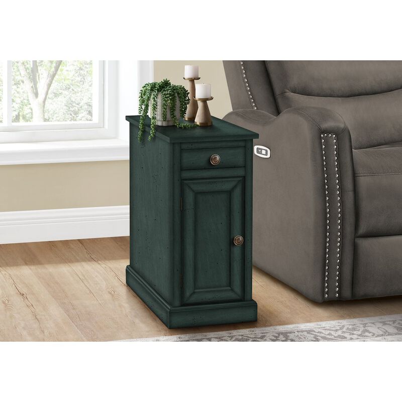 Accent Table, End, Side Table, Antique Blue Veneer, Traditional