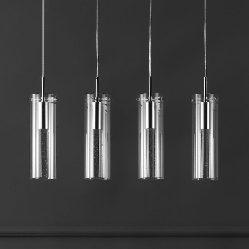 Mium 29.5" 4-Light Modern Style Iron/Crystal/Glass Integrated LED Linear Pendant