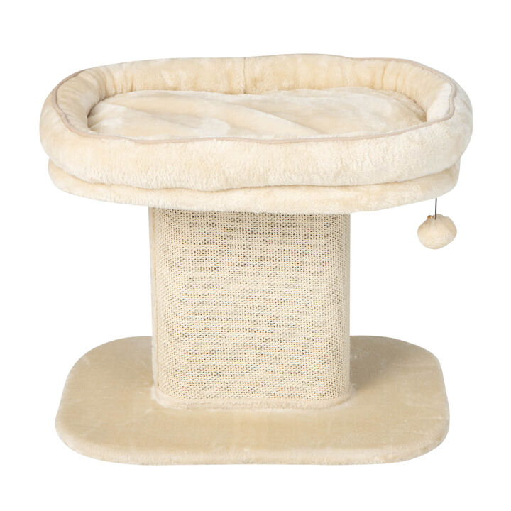 Modern Cat Tree Tower with Large Plush Perch and Sisal Scratching Plate