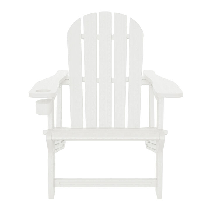 WestinTrends Tool-Free Assembly Outdoor Patio HDPE Plastic Adirondack Chair with Cup Holder