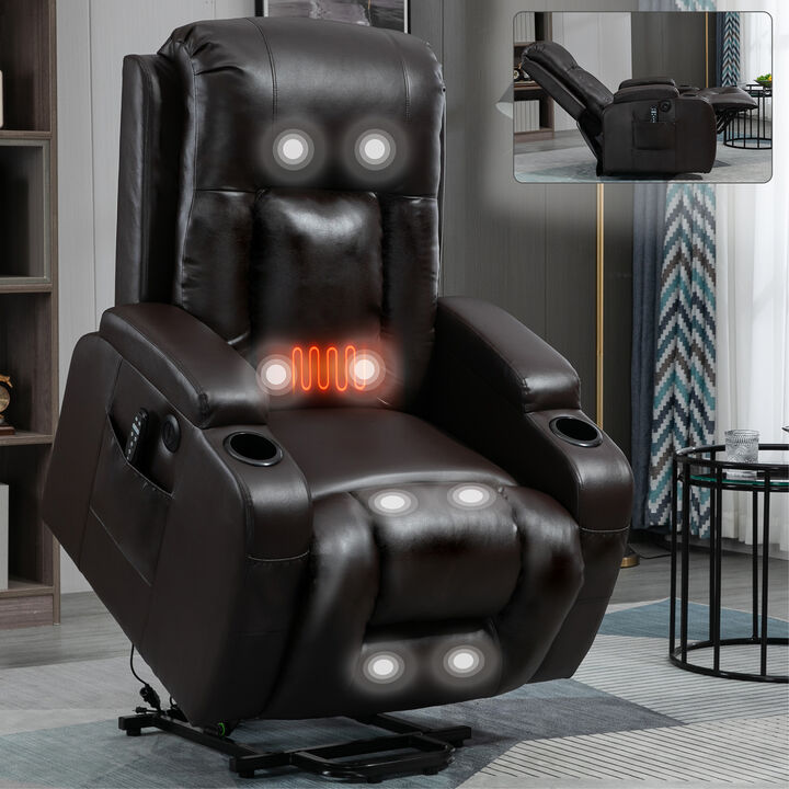 Merax Power Lift Recliner with Massage, Heat & Convenience Features