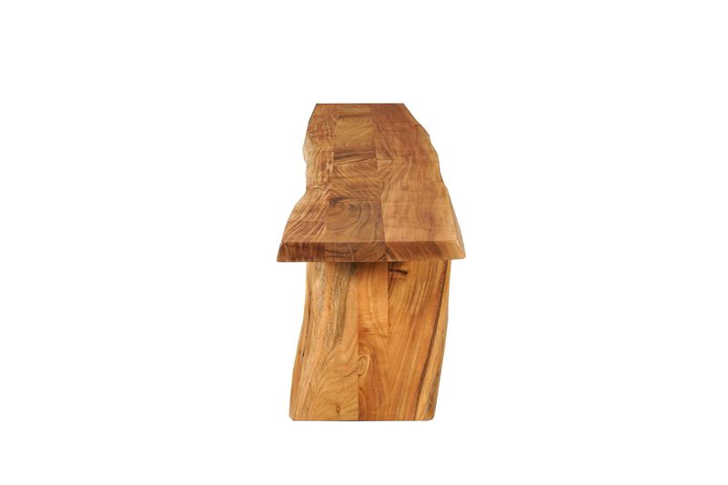 HomeRoots 84" Brown Solid Wood Live Edge Dining Bench image number 3