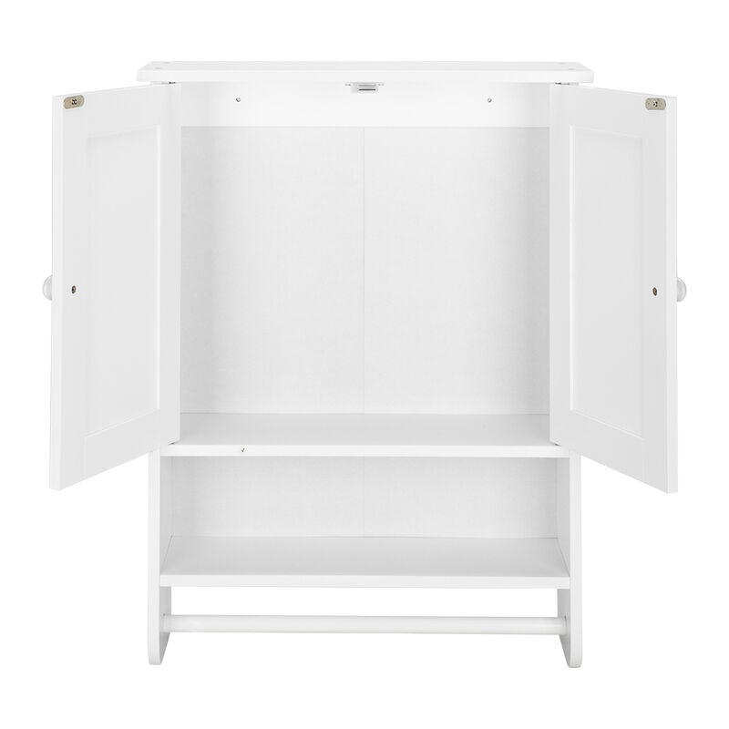 Wall Hanging Cabinet with Two Doors Wall Washer Storage Cabinet for Space-Saving Organization