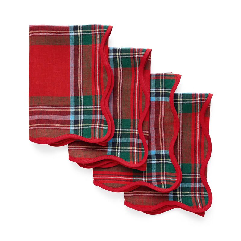 Linen Dinner Napkins - Giselle Scallop Edge image number 0