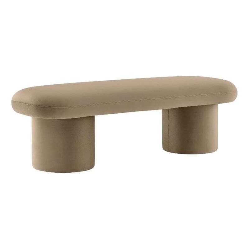Modway Orla Performance Velvet Upholstered Bench in Taupe image number 0