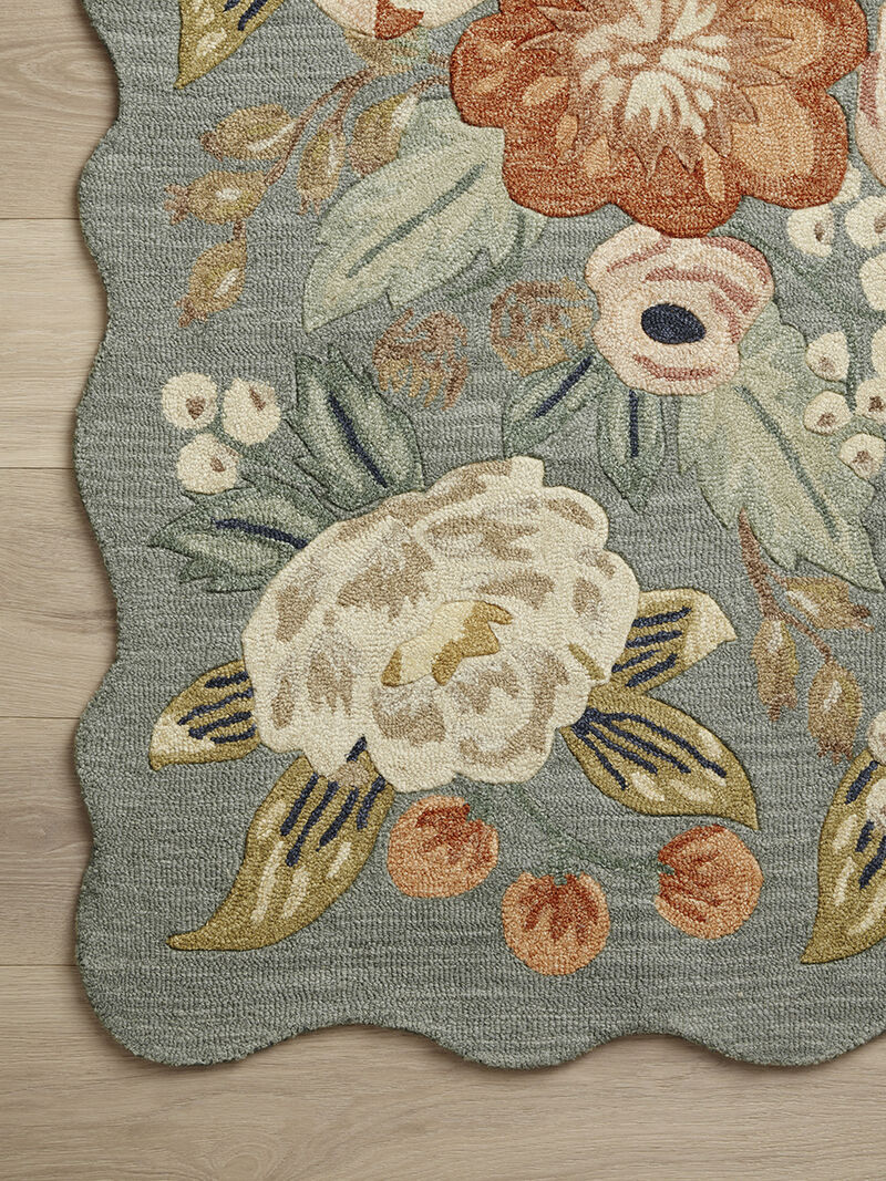 Silhouette SIH-01 Sage 18" x 18" Sample Rug by Rifle Paper Co.