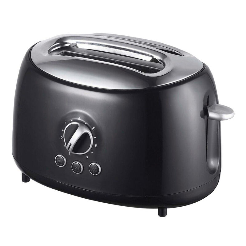 Brentwood Cool Touch 2-Slice Extra Wide Slot Retro Toaster in Black