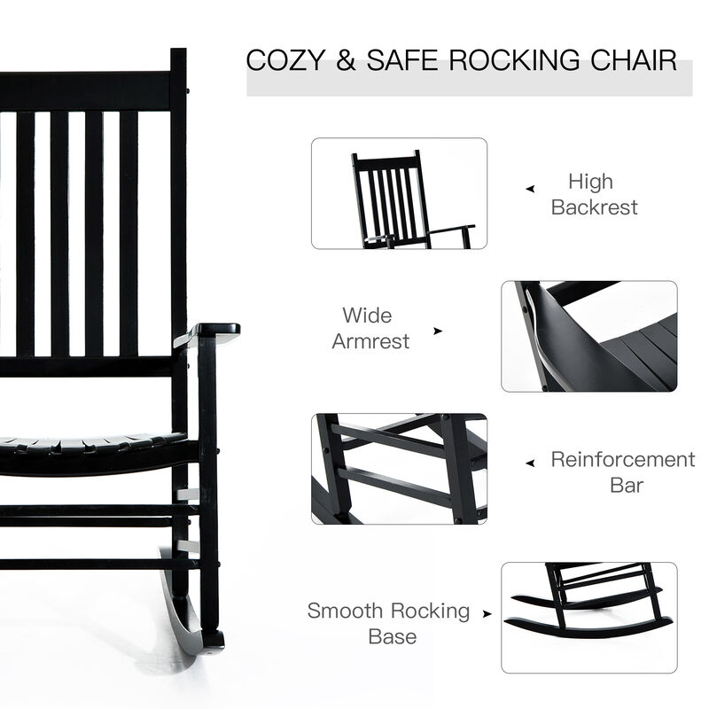 1PCS Heavy-Duty Rocking Chair, Durable and Comfortable Outdoor Rocker for Garden or Patio image number 2