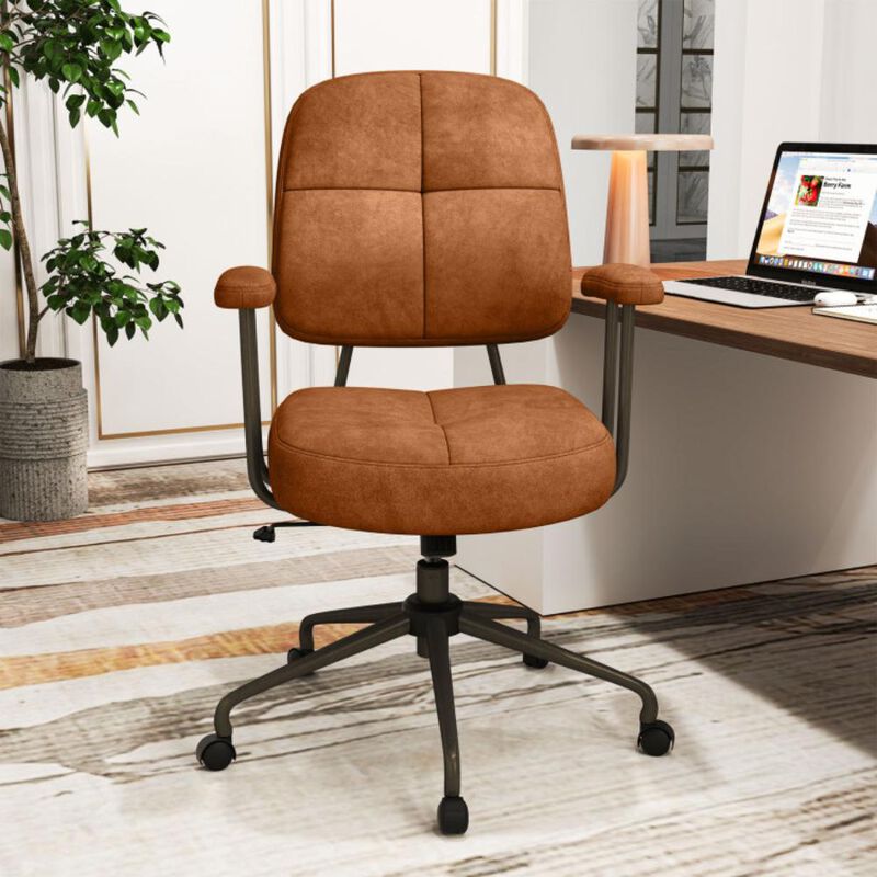 Hivvago Leathaire Upholstered Task Home Office Chair with Cushioned Back