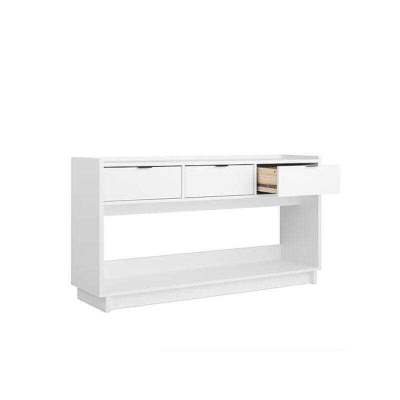 Prepac Simply Modern Entryway Console Table Engineered Wood with 3 Drawers