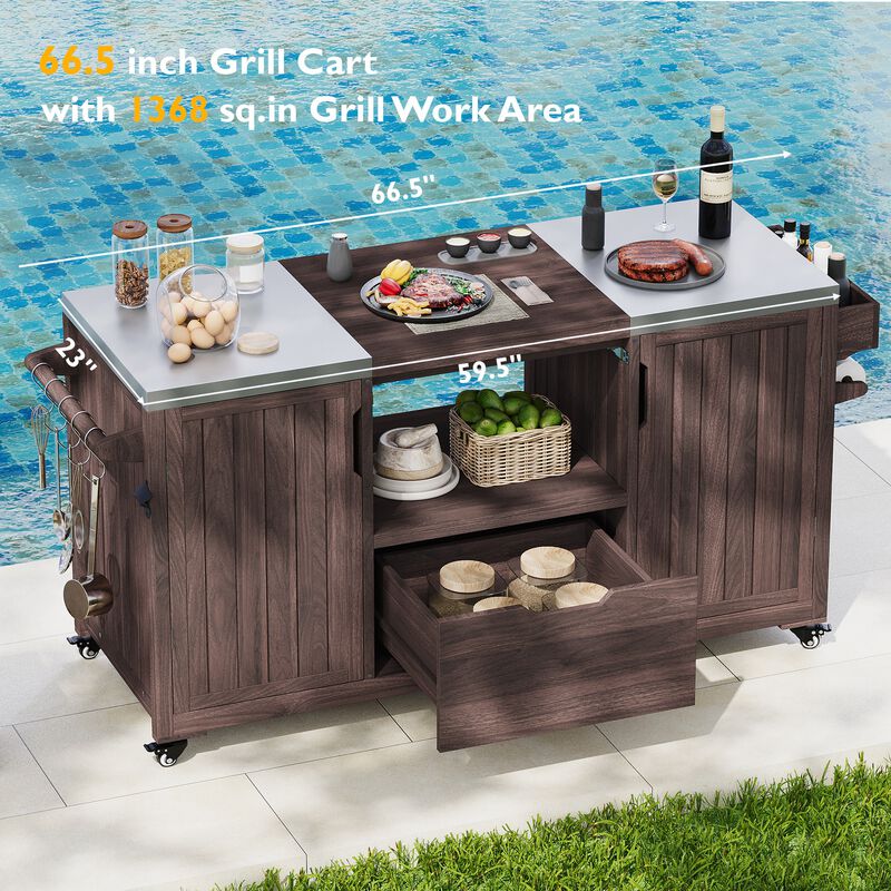 Merax Outdoor Kitchen Island for Big Green Egg Grills