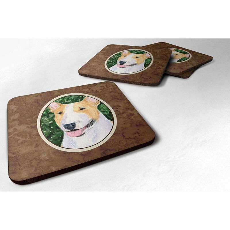 Caroline's Treasures SS8873FC Bull Terrier Foam Coasters (Set of 4), 3.5 H x 3.5 W, Multicolor image number 0