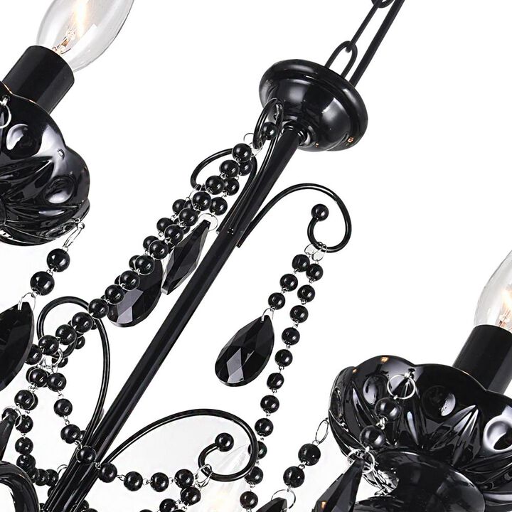 Keen 9 Light Up Chandelier With Black Finish