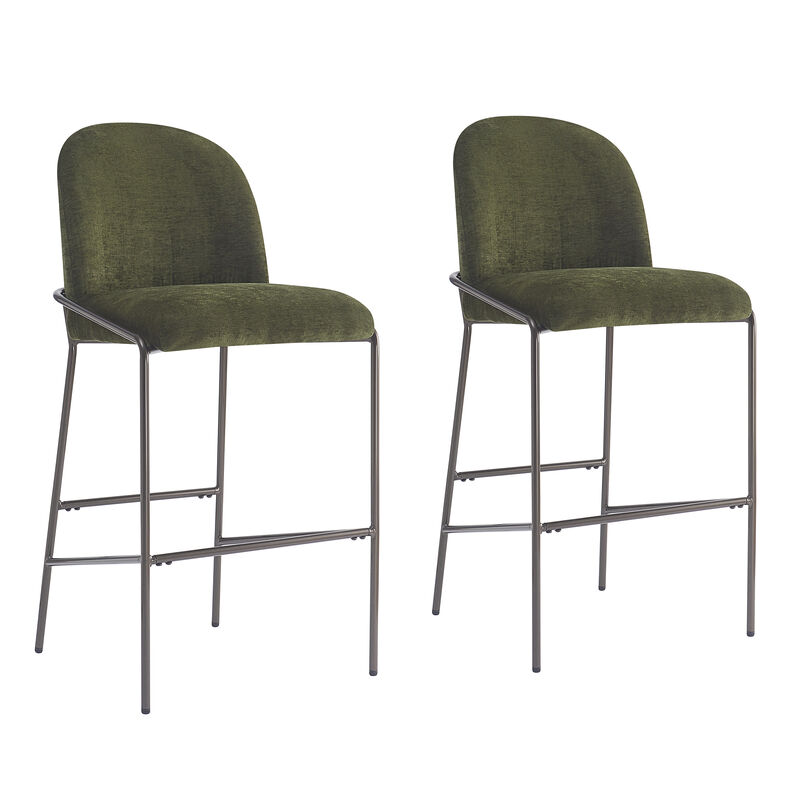 Christopher Knight Home Daphene Contemporary Metal Upholstered Barstools (Set of 2) image number 0