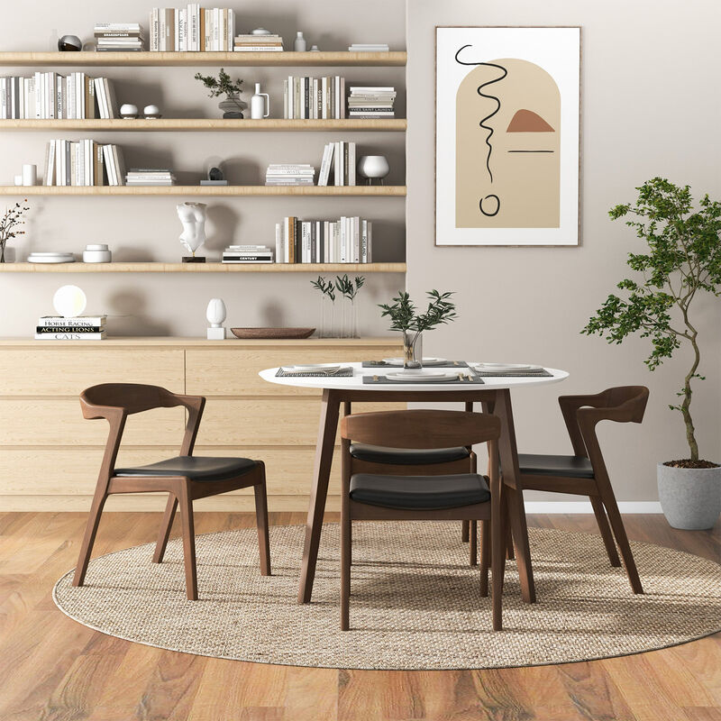 Merax Dining Table (White) and 4 Side Chairs
