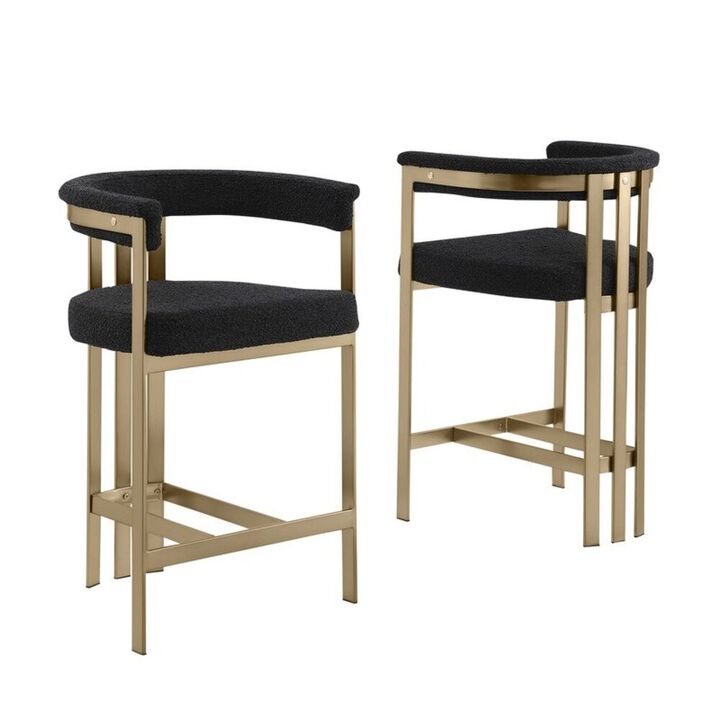 Best Quality Furniture Glam gatsby Black counter height chairs- Set of 2
