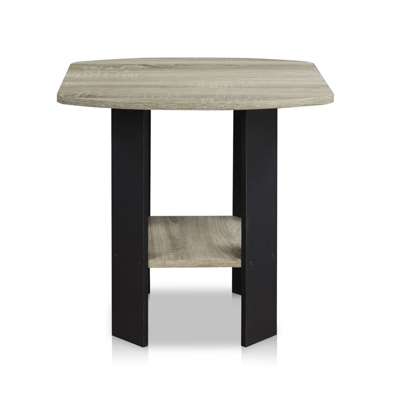 Simple Design End/Side Table, Oak Grey/Black