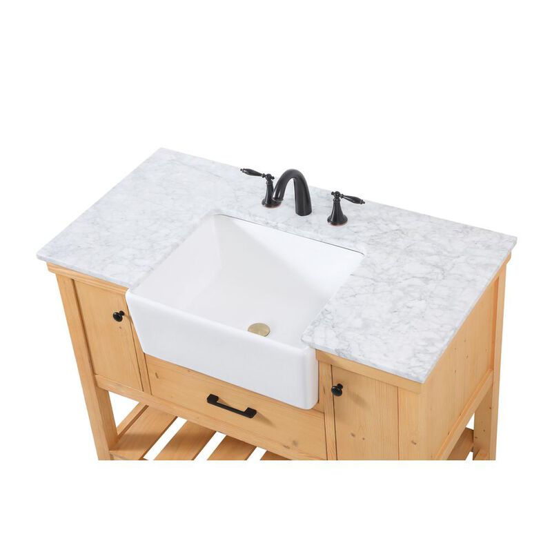 Elegant Kitchen and Bath 42 inch Single bathroom vanity in natural wood