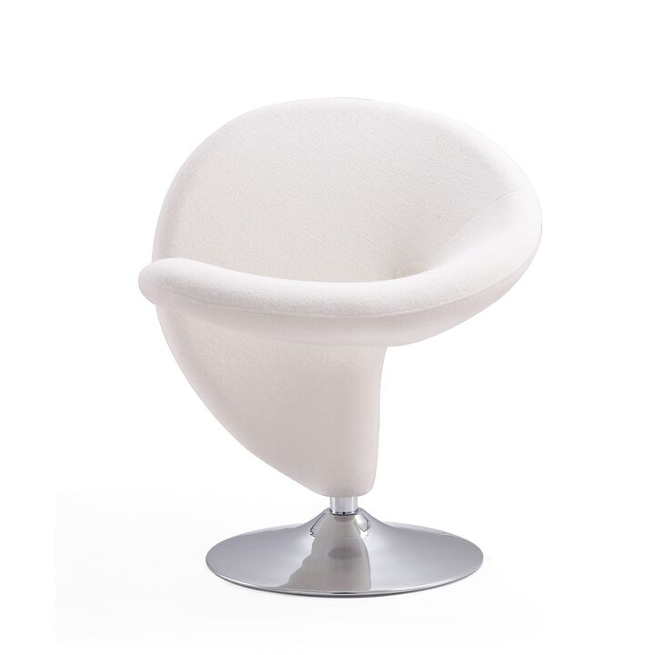 Curl Cream Swivel Accent Chairs (Set of 2)