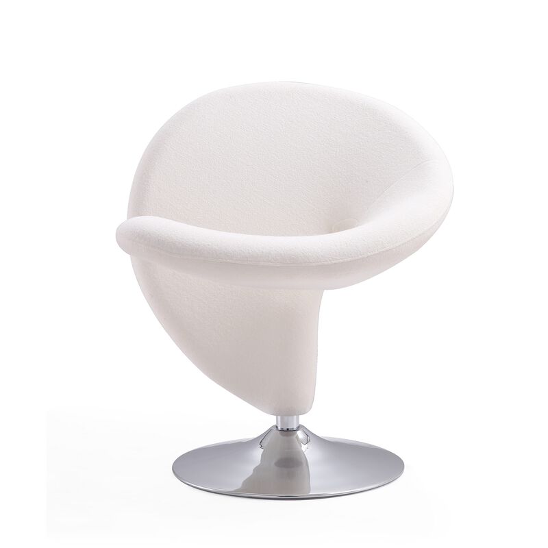 Curl Cream Swivel Accent Chairs (Set of 2)