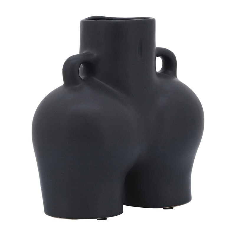 Cer, 7" Half Body Vase, Black image number 5