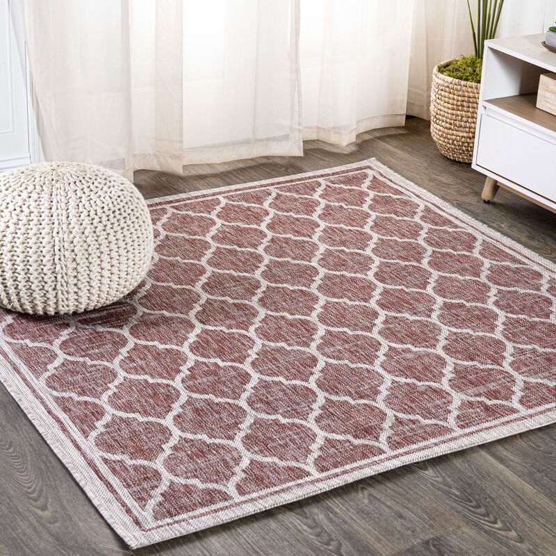 Trebol Moroccan Trellis Textured Weave Area Rug