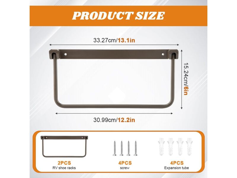 Shoe Organizer 2 Pack Foldable RV Rack Wall Mounted RV Storage image number 2