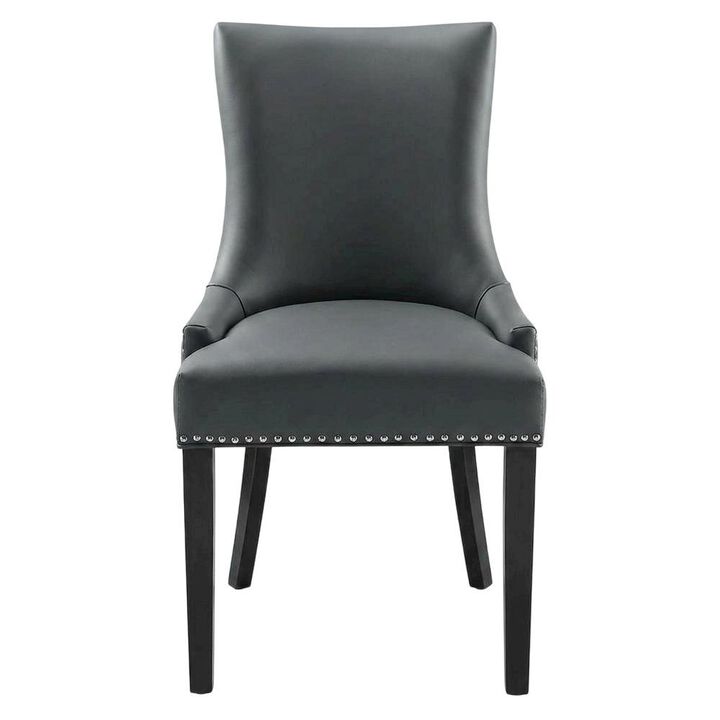 Vegan Leather Upholstered Dining Chair for Kitchen or Dining Room, Tan