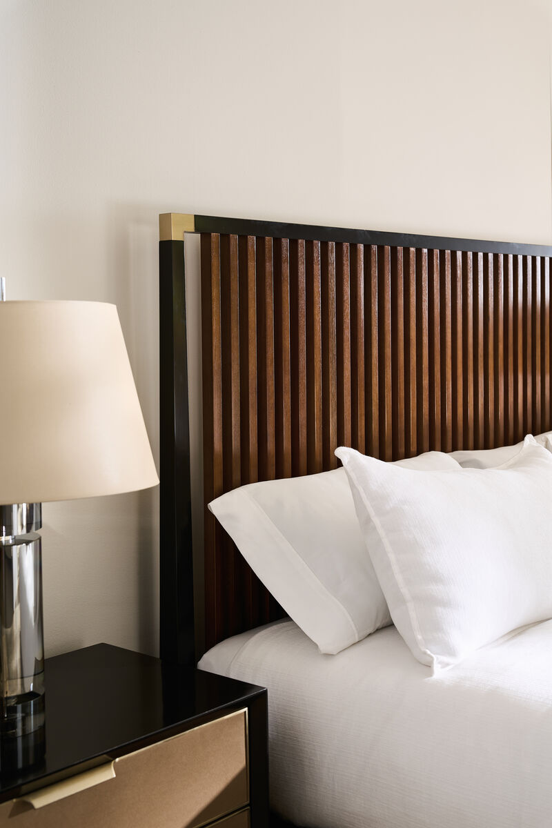 Pinstripe King Slatted Bed Dark