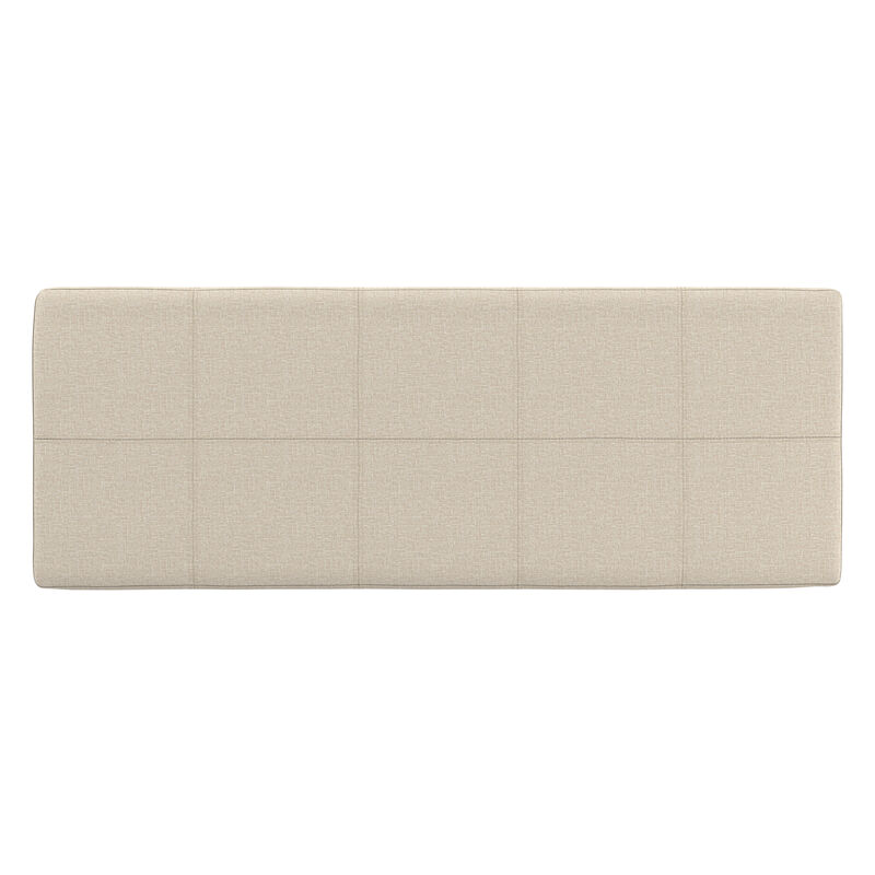 Kingsley 48 inch Wide Transitional Rectangle Large Storage Ottoman in Natural Linen Look Fabric, Assembled image number 4