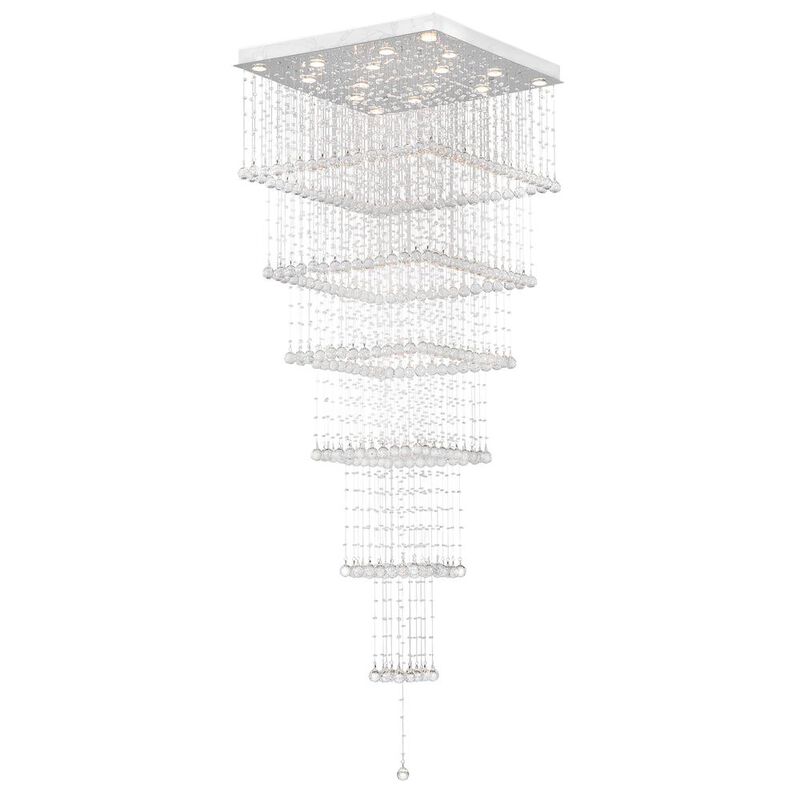 CWI Lighting Square 16 Light Flush Mount With Chrome Finish