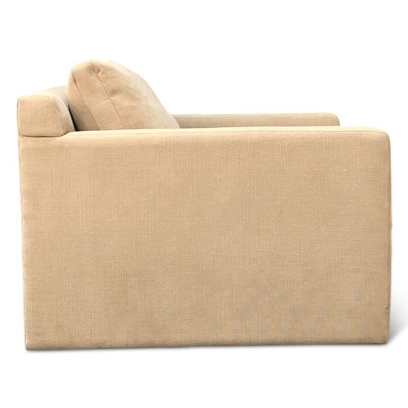 World Interiors Genova Accent Chair in Oat Chenille Fabric image number 2