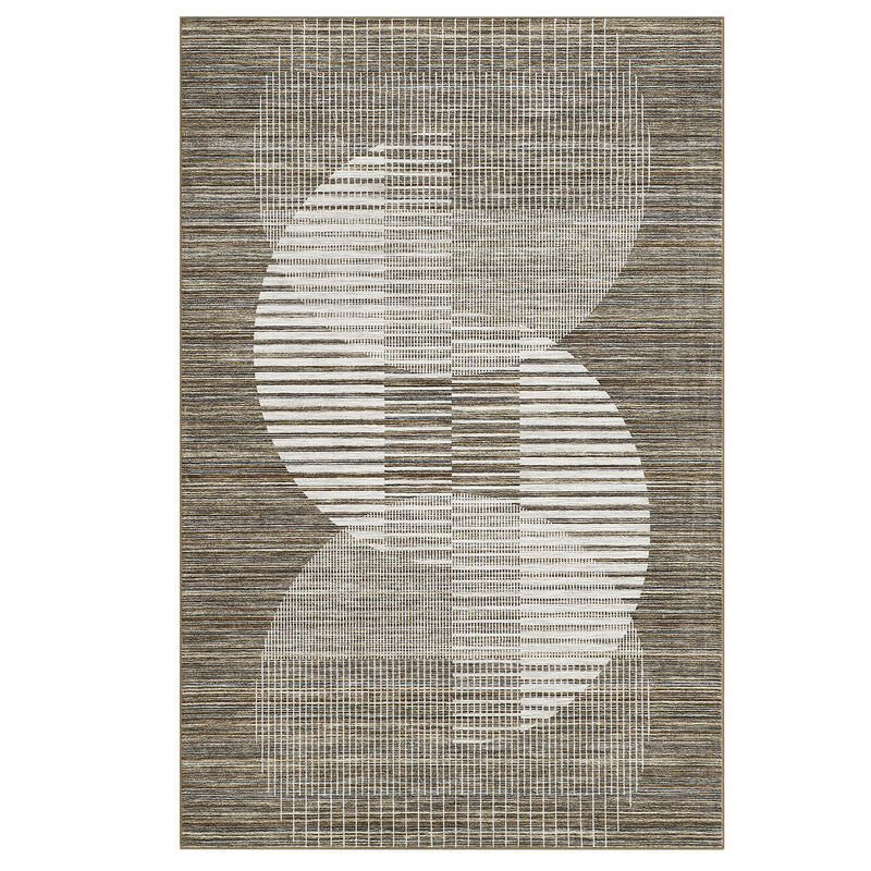 10X13 FT Washable Area Rug for Living Room Modern Geometric Rug Soft Non Slip Bedroom Carpet image number 0