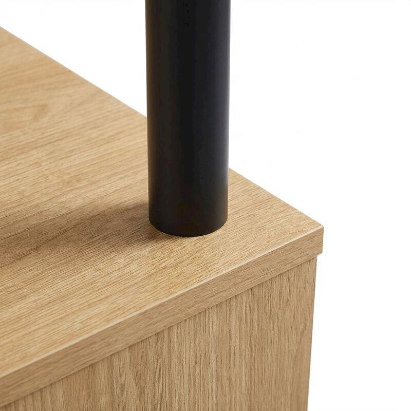 Modern Office Desk In Neutral Finish With Spacious Work Surface image number 6