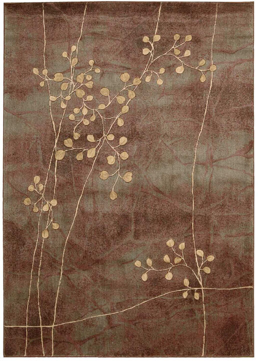 2 X 3 Brown Floral Power Loom Area Rug