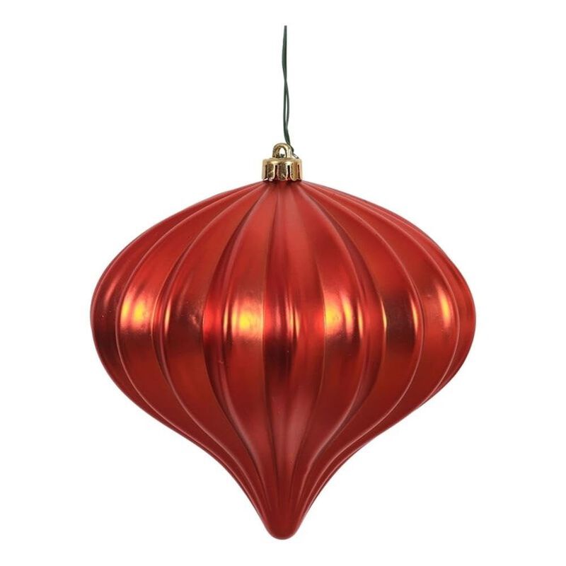 Vickerman UV Treated Onion Christmas Ornaments in Matte Red (Set of 3) image number 0