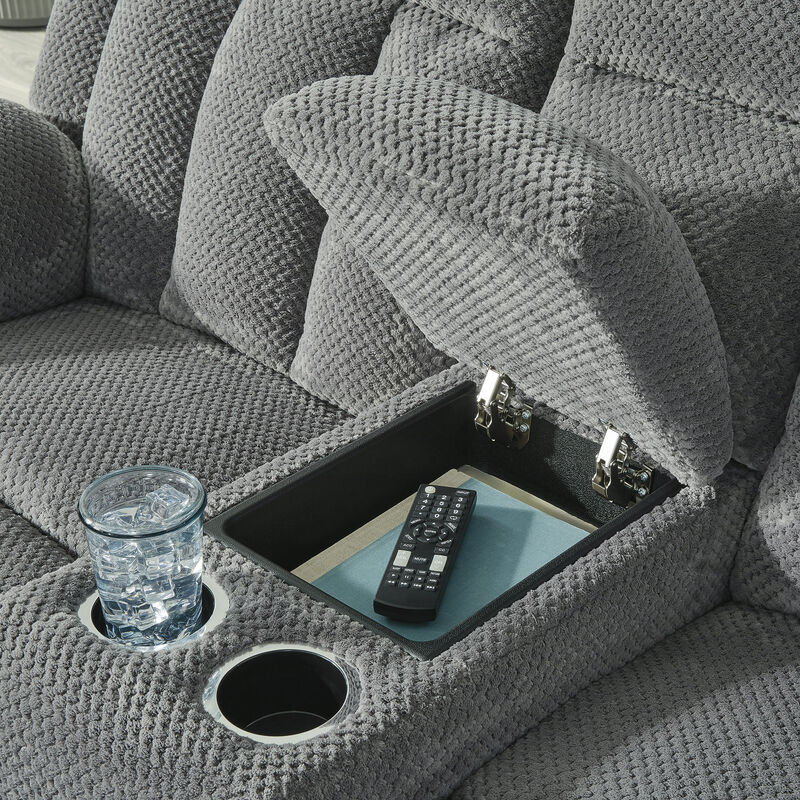 Greely Bend Power Reclining Loveseat with Console in Gray image number 2