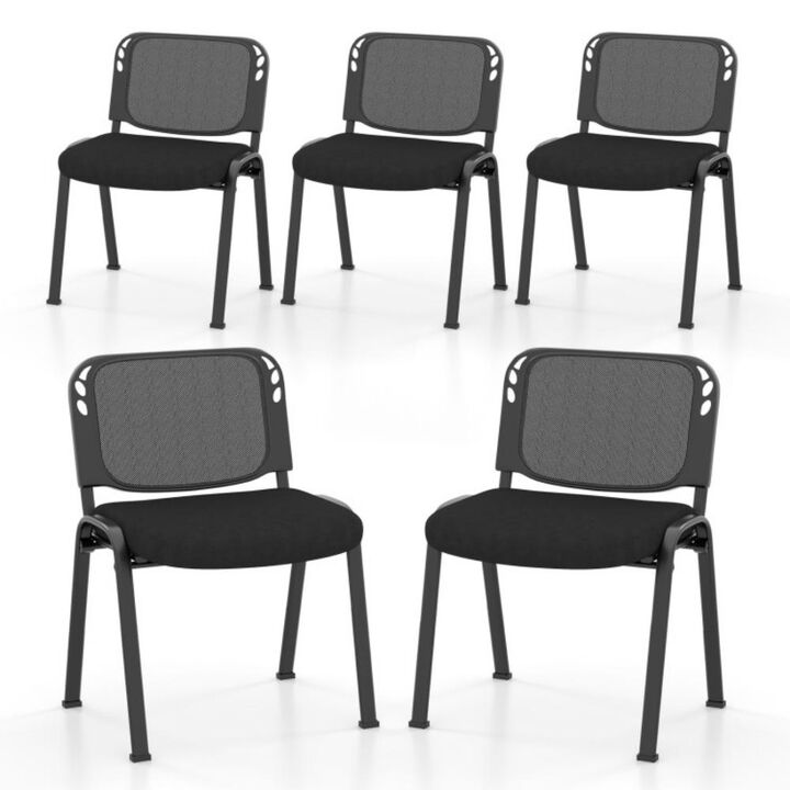 5 Pack Mesh Back Conference Chairs, Stackable for Office or Meeting Rooms