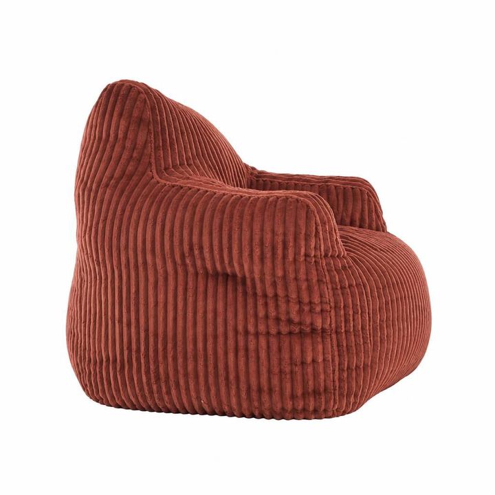 GOODSILO Soft Fluffy Corduroy Fabric Pre-Filled Memory Sponge Bean Bag Chair Comfortable Seating for Living Room Bedroom Indoor Relaxation
