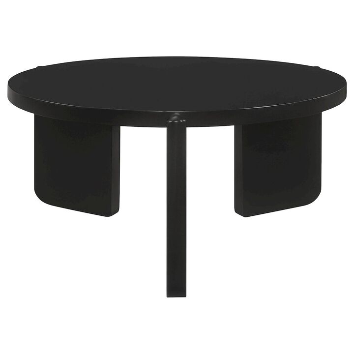 Plethoria Home Black Round Coffee Table