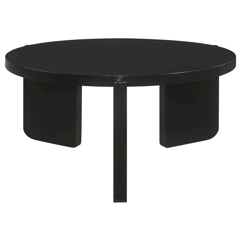 Plethoria Home Black Round Coffee Table