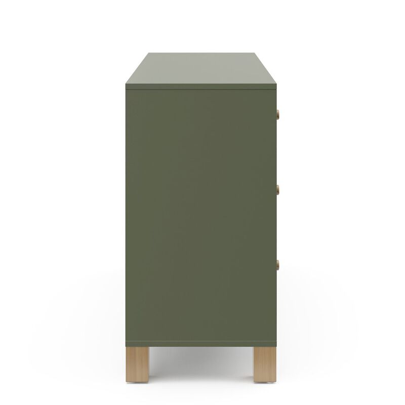 Storkcraft California 6-Drawer Double Dresser (Olive with Driftwood)