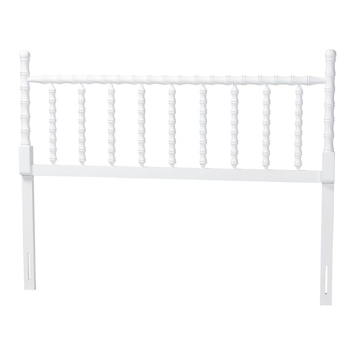 Baxton Studio Edaline Bamboo Motif Headboard - Crafted Wood Panel with Decorative Turned Spindle Design for Boho Costal Bedroom