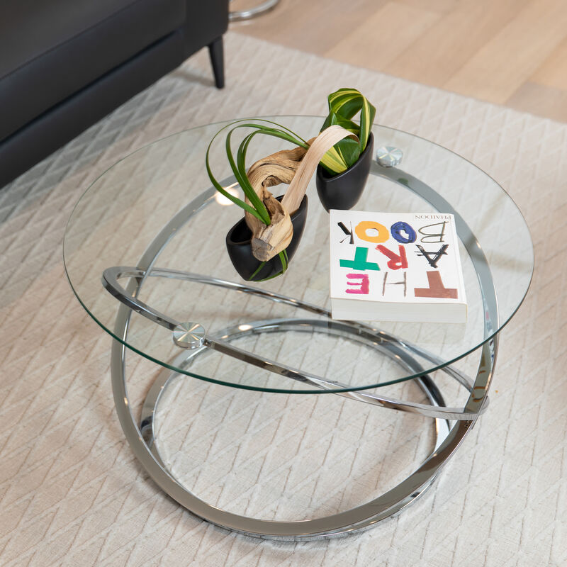 Galaxy Tempered Glass Round Coffee Table