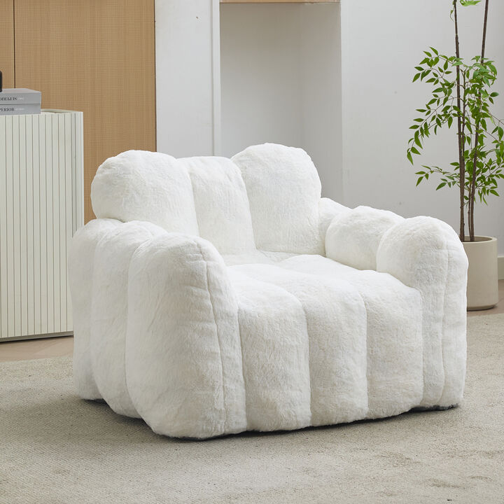 GOODSILO Ergonomic Adult Compression Bean Bag Sofa with Easy-Move Pull Ring No Installation Required Ideal for Living Room Bedroom Dorm Relaxation Reading Gaming
