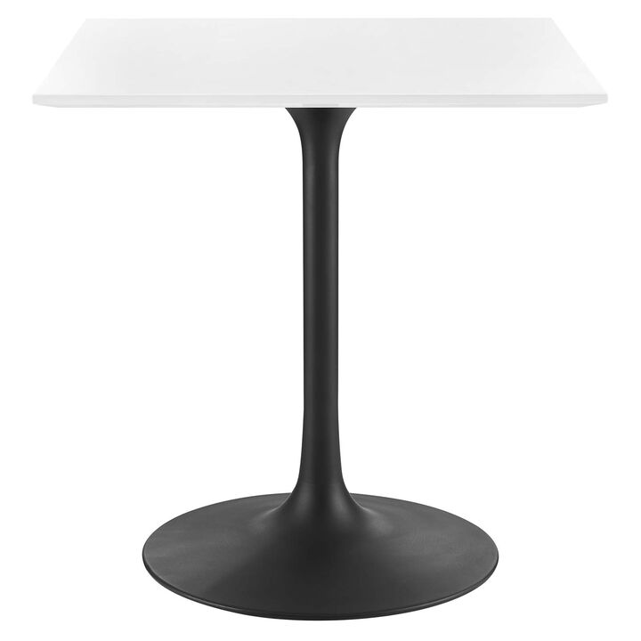 Modway - Lippa 28" Square Dining Table Black White