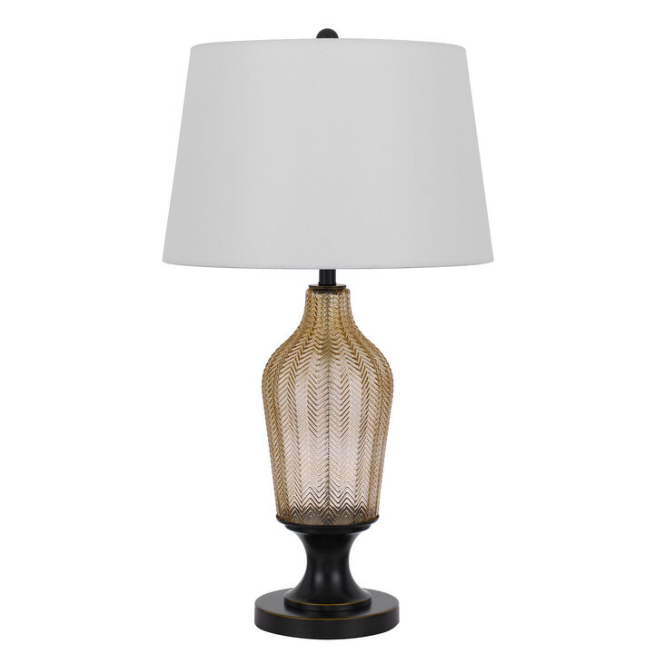 Hivvago 31" Bronze Glass Table Lamp With White Empire Shade